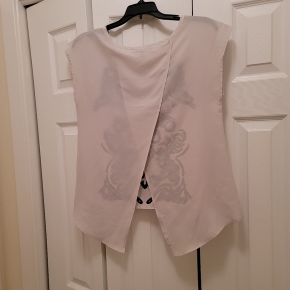 The Limited (Forenza) cap sleeve, split back, ink blot top - Picture 2 of 4